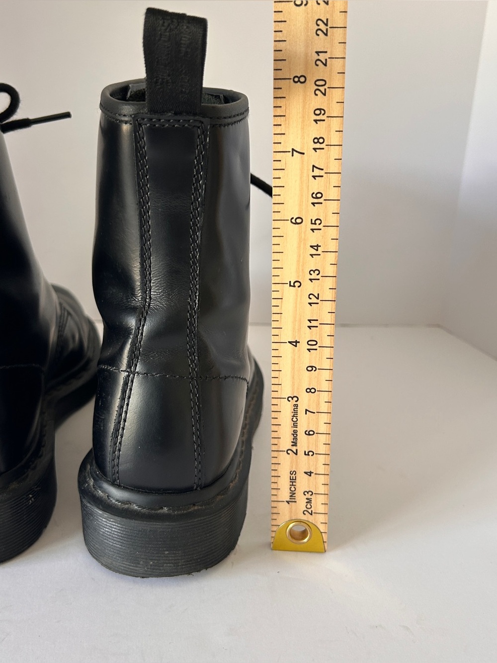 Dr Doc Martens Boots 1460 Mono Black Smooth Leather Combat (Men 5) Womens Size 6 - Picture 9 of 10